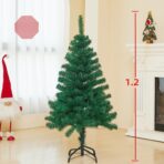 Brad de Craciun artificial cu suport inclus Embo, 120 cm, 240 ramuri/varfuri, material plastic, suport clasic, fara iluminare, utilizat pentru interior/exterior, verde - imagine 2