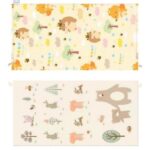 Covoras de Joaca pentru Copii Termic cu 2 Fete, Embo, Model Arici si Ursuleti, cu Spuma, Impermeabil, Antiderapant, 200cm x 180cm x 0.8cm