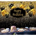 Banner Tip Fundal pentru Poze, Embo, din Panza, 185 x 110 cm, Sfoara 6 m, Prindere in 4 Colturi, Negru/Auriu - imagine 2