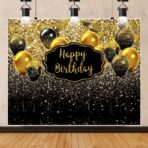 Banner Tip Fundal pentru Poze, Embo, din Panza, 185 x 110 cm, Sfoara 6 m, Prindere in 4 Colturi, Negru/Auriu - imagine 4