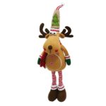 Figurina de Craciun Ren Textil, Embo, Ren Telescopic pentru Craciun, din Material Textil Moale in 2 Dimensiuni, Maro deschis 
