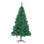 Brad de Craciun artificial cu suport inclus Embo, 210 cm, 800 ramuri/varfuri, material plastic, suport clasic, fara iluminare, utilizat pentru interior/exterior, verde