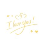 Autocolant I love You, Embo, Tematica Iubire, 21x29 cm, Auriu - imagine 3