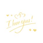 Autocolant I love You, Embo, Tematica Iubire, 21x29 cm, Auriu