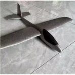Avion Zburator, Embo, Tip Planor, 83 cm Lungime, +3 Ani, din Polistiren, Aruncare 10 - 30 m, Gri - imagine 3