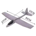 Avion Zburator, Embo, Tip Planor, 83 cm Lungime, +3 Ani, din Polistiren, Aruncare 10 - 30 m, Gri - imagine 4