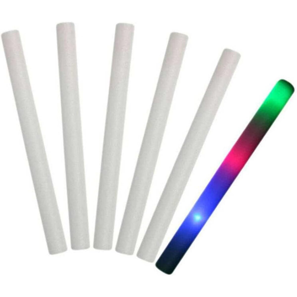 Bagheta cu Led, Embo, din Burete, cu Baterii, Lumina Multicolora, 48 x 4 cm, Alb - imagine 6