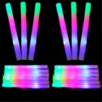 Bagheta cu Led, Embo, din Burete, cu Baterii, Lumina Multicolora, 48 x 4 cm, Alb - imagine 4