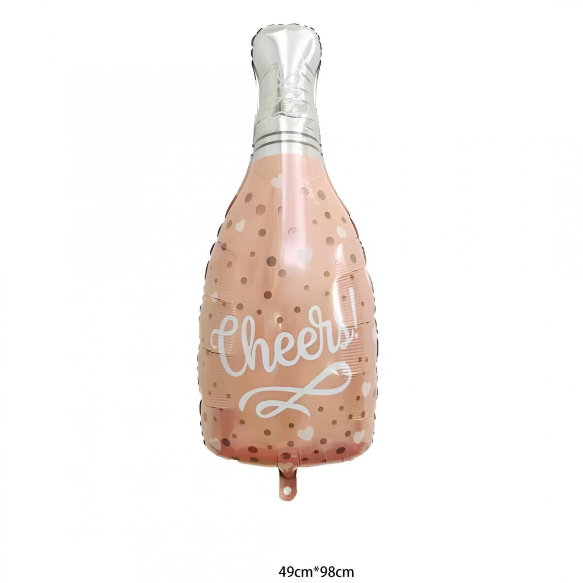 Balon din Folie Metalizata, Embo, Figurine, Model Sticla de Sampanie, 49x98 cm, Ambalaj Individual, Pai Inclus, Umflare cu Aer sau Heliu, Roz - imagine 2