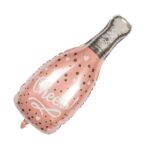 Balon din Folie Metalizata, Embo, Figurine, Model Sticla de Sampanie, 49x98 cm, Ambalaj Individual, Pai Inclus, Umflare cu Aer sau Heliu, Roz - imagine 3