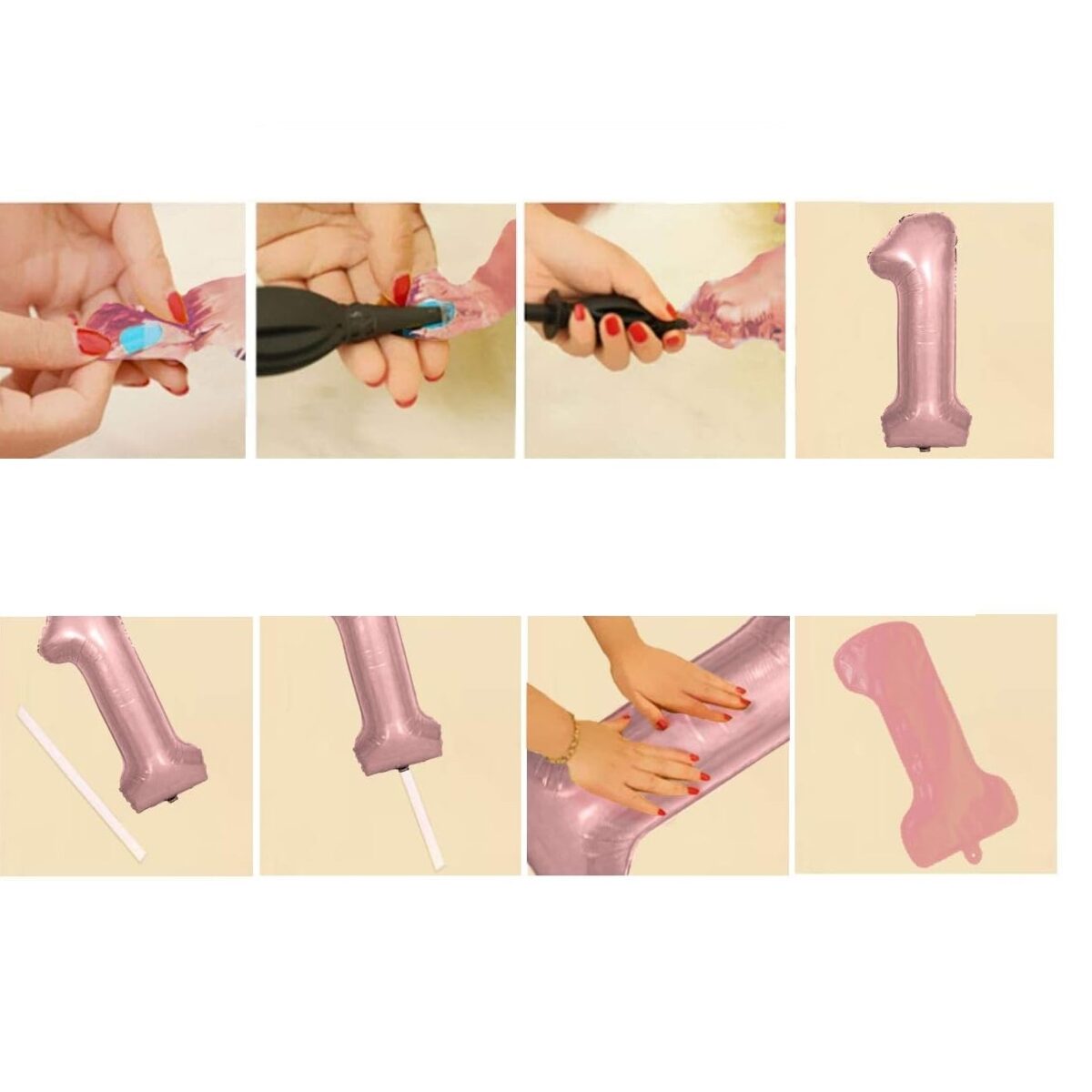 Balon din Folie Embo, Cifra 0, 81 cm, Pentru Aer sau Heliu, Bulk, Roz Auriu - imagine 2