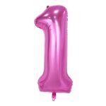 Balon din Folie Embo, Cifra 1, 81 cm, Pentru Aer sau Heliu, Mov