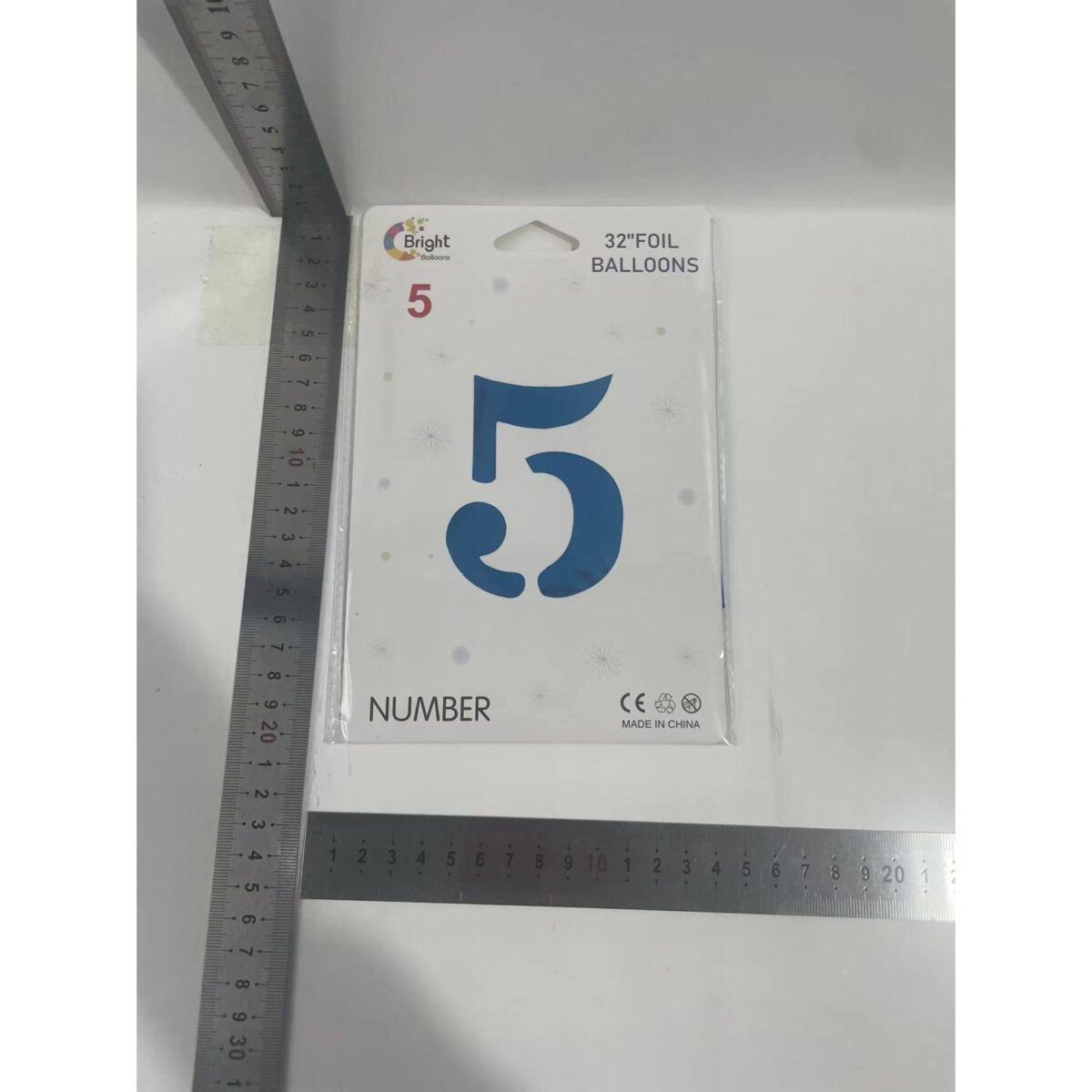 Balon din Folie Embo, Cifra 5, 81 cm, Pentru Aer sau Heliu, Bulk, Albastru - imagine 5