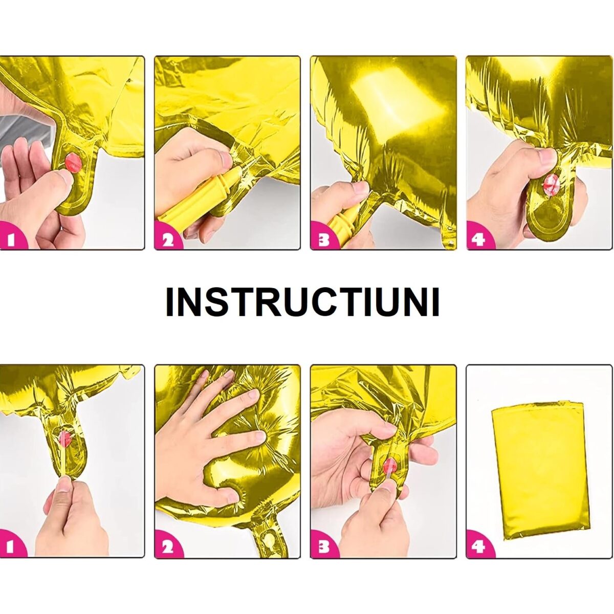 Balon din Folie Embo, Cifra 5, 81 cm, Pentru Aer sau Heliu, Bulk, Auriu - imagine 6