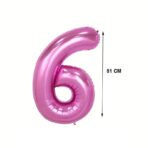 Balon din Folie Embo, Cifra 6, 81 cm, Pentru Aer sau Heliu, Bulk, Mov - imagine 2