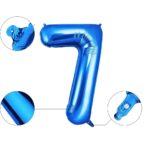 Balon din Folie Embo, Cifra 7, 81 cm, Pentru Aer sau Heliu, Bulk, Albastru - imagine 3