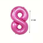 Balon din Folie Embo, Cifra 8, 81 cm, Pentru Aer sau Heliu, Bulk, Roz - imagine 2