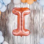 Balon Folie Metalizata Litera I, Embo, 100 cm, Umflati cu Heliu sau Aer, Ambalaj Individual, Pai inclus, Rose Gold - imagine 7
