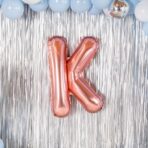 Balon Folie Metalizata Litera K, Embo, 100 cm, Umflati cu Heliu sau Aer, Ambalaj Individual, Pai inclus, Rose Gold - imagine 7