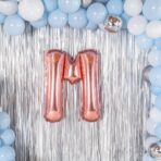 Balon Folie Metalizata Litera M, Embo, 100 cm, Umflati cu Heliu sau Aer, Ambalaj Individual, Pai inclus, Rose Gold - imagine 7