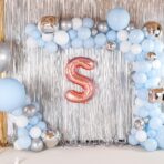 Balon Folie Metalizata Litera S, Embo, 100 cm, Umflati cu Heliu sau Aer, Ambalaj Individual, Pai inclus, Rose Gold - imagine 6