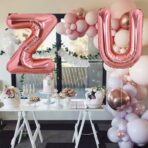 Balon Folie Metalizata Litera U, Embo, 100 cm, Umflati cu Heliu sau Aer, Ambalaj Individual, Pai inclus, Rose Gold - imagine 2
