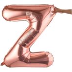 Balon Folie Metalizata Litera Z, Embo, 100 cm, Umflati cu Heliu sau Aer, Ambalaj Individual, Pai inclus, Rose Gold - imagine 5