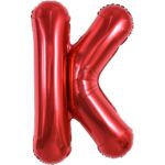 Balon Folie Metalizata Litera K, Embo, 40 cm, Umflati cu Heliu sau Aer, Ambalaj Individual, Pai inclus, Rosu