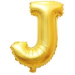 Balon Folie Metalizata Litera J, Embo, 80 cm, Umflati cu Heliu sau Aer, Ambalaj Individual, Pai inclus, Auriu - imagine 4