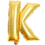Balon Folie Metalizata Litera K, Embo, 80 cm, Umflati cu Heliu sau Aer, Ambalaj Individual, Pai inclus, Auriu - imagine 3