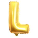 Balon Folie Metalizata Litera L, Embo, 80 cm, Umflati cu Heliu sau Aer, Ambalaj Individual, Pai inclus, Auriu - imagine 8
