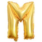 Balon Folie Metalizata Litera M, Embo, 80 cm, Umflati cu Heliu sau Aer, Ambalaj Individual, Pai inclus, Auriu - imagine 5