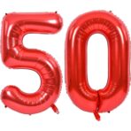 Balon din Folie Metalizata Embo, Figurina Cifra, Tema Aniversare 100 cm, Ambalaj Individual, Pai inclus, Umflare cu Aer sau Heliu, Rosu, Cifra 0 - imagine 5