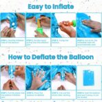 Balon din Folie Metalizata, Embo, Figurina Cifra, Tema Aniversare 100 cm, Ambalaj Individual, Pai inclus, Umflare cu Aer sau Heliu, Albastru, Cifra 3 - imagine 9