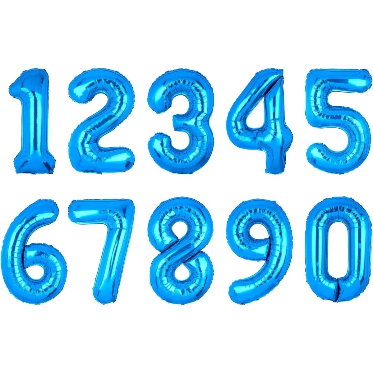 Balon din Folie Metalizata, Embo, Figurina Cifra, Tema Aniversare 100 cm, Ambalaj Individual, Pai inclus, Umflare cu Aer sau Heliu, Albastru, Cifra 5 - imagine 8