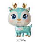 Balon din Folie Metalizata, Embo, Mini Figurine, Model Cerb, Tematica Aniversare, 49x74.5 cm, Ambalaj Individual, Pai Inclus, Umflare cu Aer sau Heliu, Albastru - imagine 12