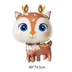 Balon din Folie Metalizata, Embo, Mini Figurine, Model Cerb, Tematica Aniversare, 49x74.5 cm, Ambalaj Individual, Pai Inclus, Umflare cu Aer sau Heliu, Maro - imagine 5