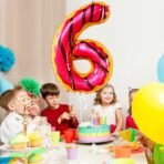 Balon din Folie Metalizata Embo, Figurina Cifra, Imprimeu Gogosi, Tema Aniversare 100 cm, Ambalaj Individual, Pai inclus, Umflare cu Aer sau Heliu, Multicolor, Cifra 6 - imagine 2