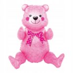 Balon din Folie Metalizata, Embo, Figurina Animalute, Model Ursulet Asezat, Tematica Aniversare, 44x82.5 cm, Ambalaj Individual, Pai Inclus, Umflare cu Aer sau Heliu, Roz - imagine 2