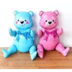 Balon din Folie Metalizata, Embo, Figurina Animalute, Model Ursulet Asezat, Tematica Aniversare, 44x82.5 cm, Ambalaj Individual, Pai Inclus, Umflare cu Aer sau Heliu, Roz - imagine 3