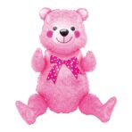 Balon din Folie Metalizata, Embo, Figurina Animalute, Model Ursulet Asezat, Tematica Aniversare, 44x82.5 cm, Ambalaj Individual, Pai Inclus, Umflare cu Aer sau Heliu, Roz