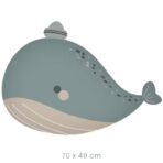 Balon din Folie Metalizata, Embo, Figurina Animata, Model Balena, 70 x 49 cm, Ambalaj Individual, Pai Inclus, Umflare cu Aer sau Heliu, Albastru - imagine 2