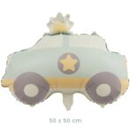 Balon din Folie Metalizata, Embo, Figurina Animata, Model Masina de Politie, 56 x 50 cm, Ambalaj Individual, Pai Inclus, Umflare cu Aer sau Heliu, Albastru - imagine 2