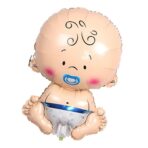 Balon din Folie Metalizata, Embo, Figurina Baietel, Tema Botez, 73x48 cm, Ambalaj Individual, Pai Inclus, Umflare cu Aer sau Heliu, Albastru - imagine 4