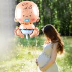 Balon din Folie Metalizata, Embo, Figurina Baietel, Tema Botez, 73x48 cm, Ambalaj Individual, Pai Inclus, Umflare cu Aer sau Heliu, Albastru - imagine 6