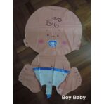 Balon din Folie Metalizata, Embo, Figurina Baietel, Tema Botez, 73x48 cm, Ambalaj Individual, Pai Inclus, Umflare cu Aer sau Heliu, Albastru - imagine 9