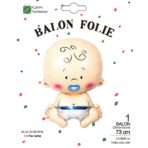 Balon din Folie Metalizata, Embo, Figurina Baietel, Tema Botez, 73x48 cm, Ambalaj Individual, Pai Inclus, Umflare cu Aer sau Heliu, Albastru - imagine 10