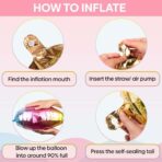 Balon din Folie Metalizata, Embo, Figurina Cifra Gradient, Tema Aniversare 80 cm, Ambalaj Individual, Pai inclus, Umflare cu Aer sau Heliu, Coronita, Cifra 5 - imagine 4