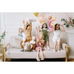 Balon din Folie Metalizata, Embo, Figurina Cifra Gradient, Tema Aniversare 80 cm, Ambalaj Individual, Pai inclus, Umflare cu Aer sau Heliu, Coronita, Cifra 6 - imagine 2