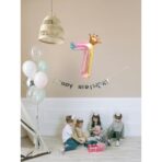 Balon din Folie Metalizata, Embo, Figurina Cifra Gradient, Tema Aniversare 80 cm, Ambalaj Individual, Pai inclus, Umflare cu Aer sau Heliu, Coronita, Cifra 7 - imagine 3